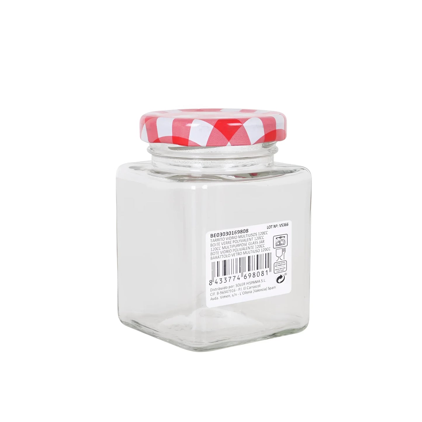 120ml Preserving Canning glass Jars food jam red lid