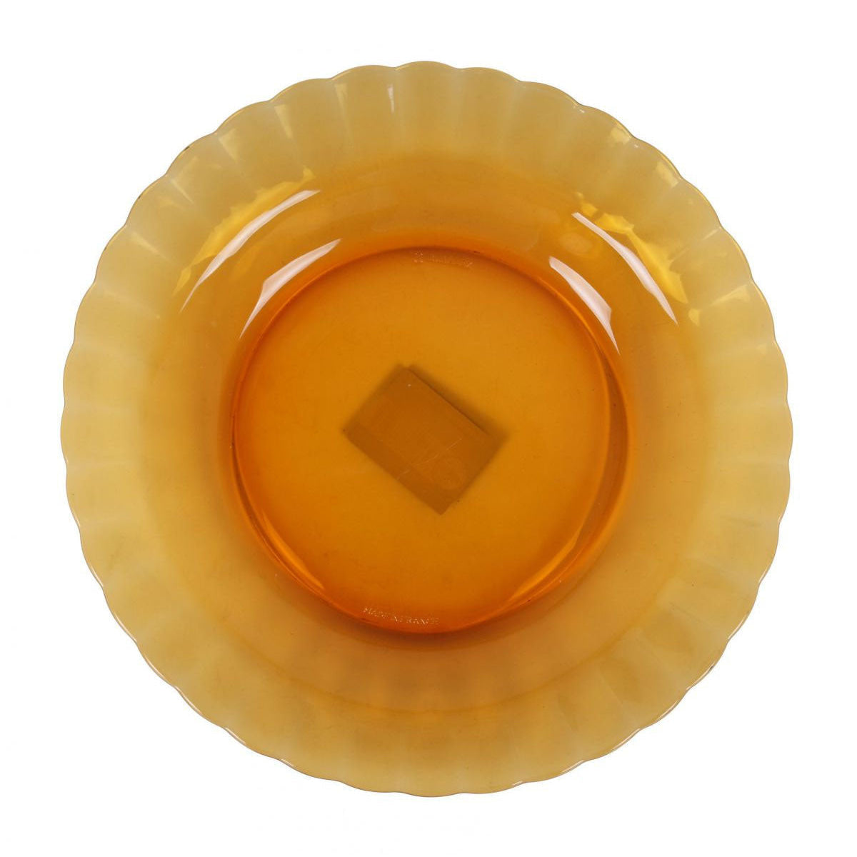 Amber glass bowl with scalloped edge from Duralex Picardie Vermeil dinner set