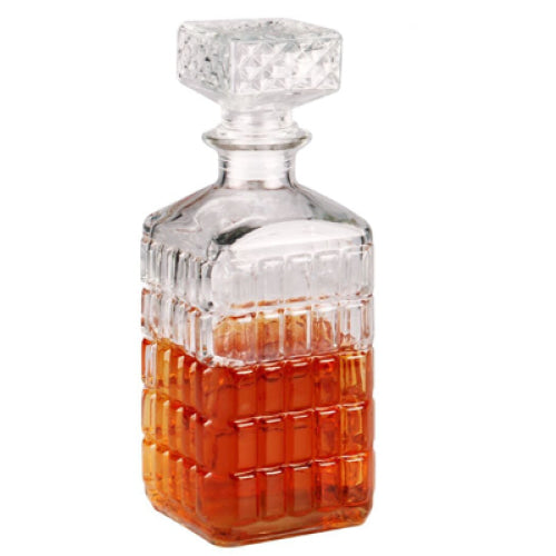 1L glass Bottle Spirits whisky brandy rum 9x9x24cm