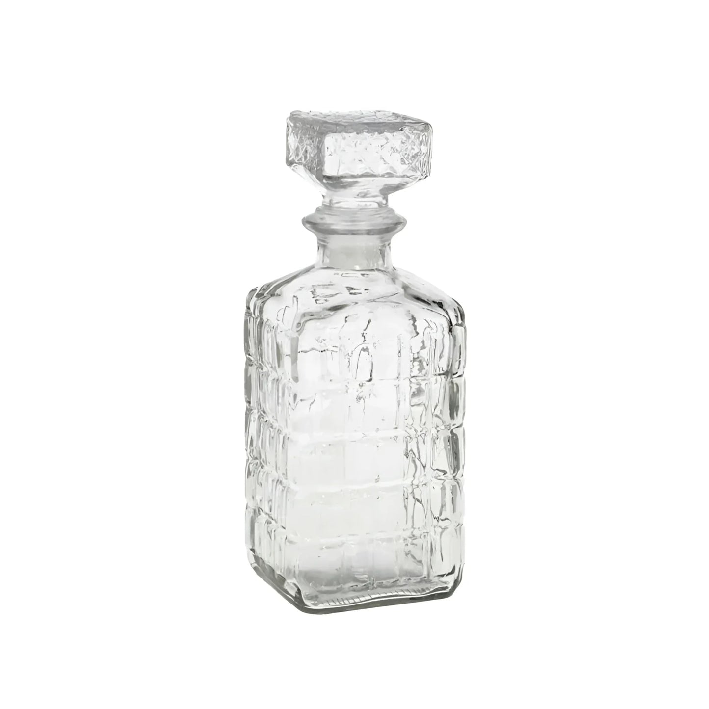 1L glass Bottle Spirits whisky brandy rum 9x9x24cm