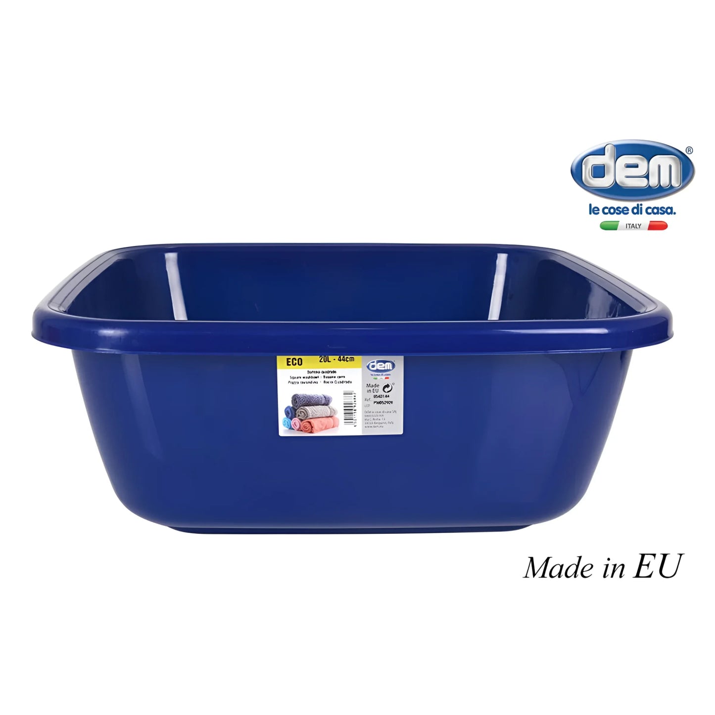 20L Washing Plastic 46cm Square Bowl Dem