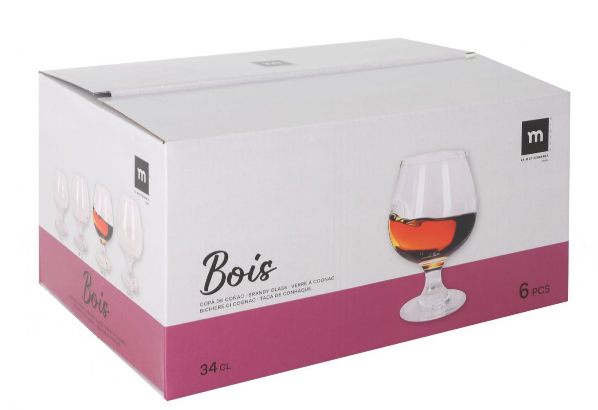 Box of six 34cl Brandy cocktail Gin Fishbowl glasses Bois for elegant drinking experience