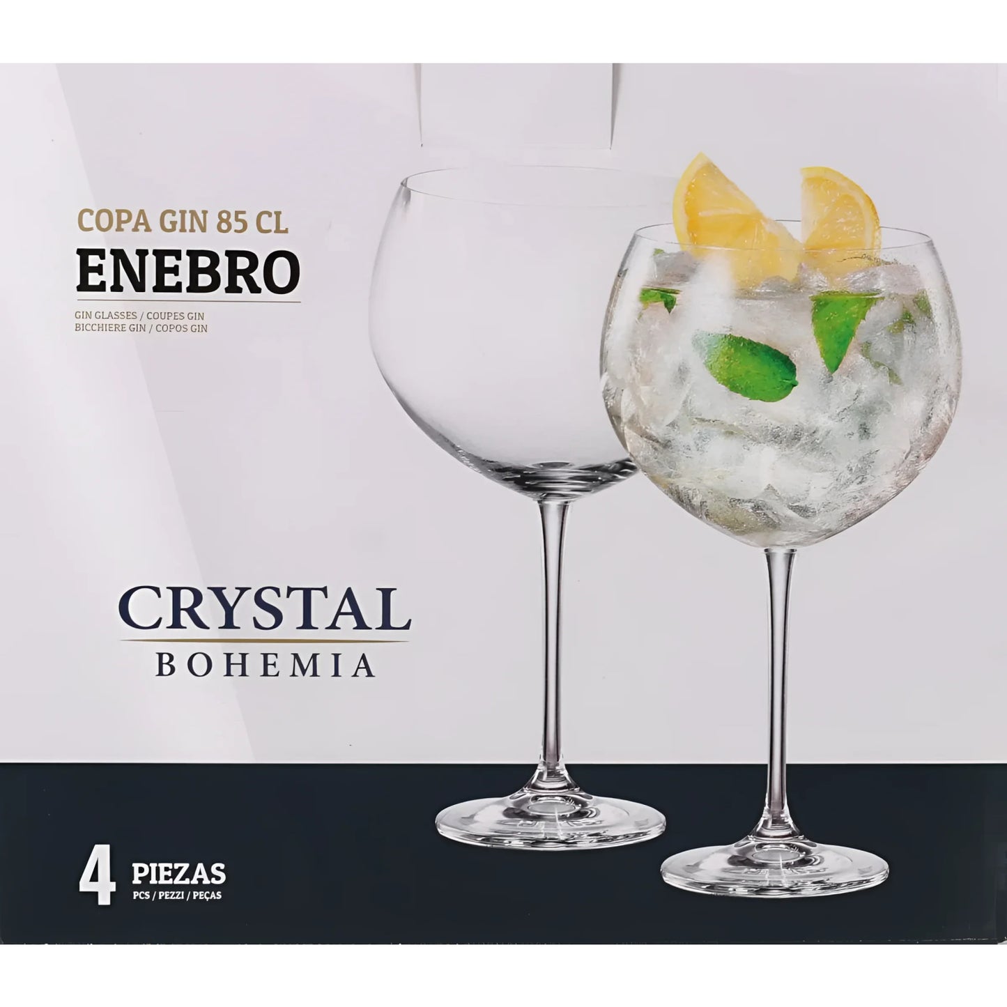 4x Bohemia Crystal Enebro Spanish Gin Balloon Glasses 850ml