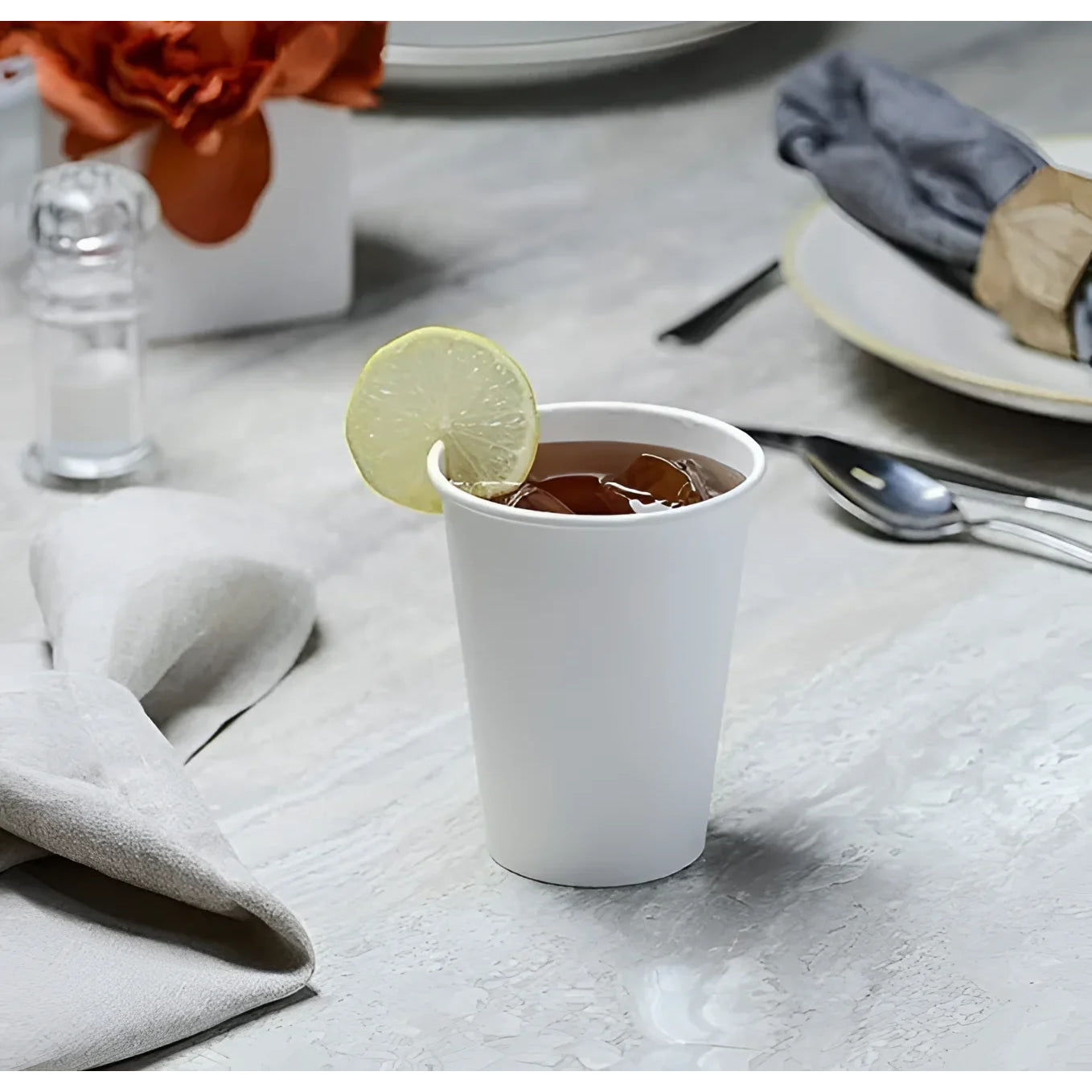 50x Algon Biodegradable 200ml disposable glasses coffee cups