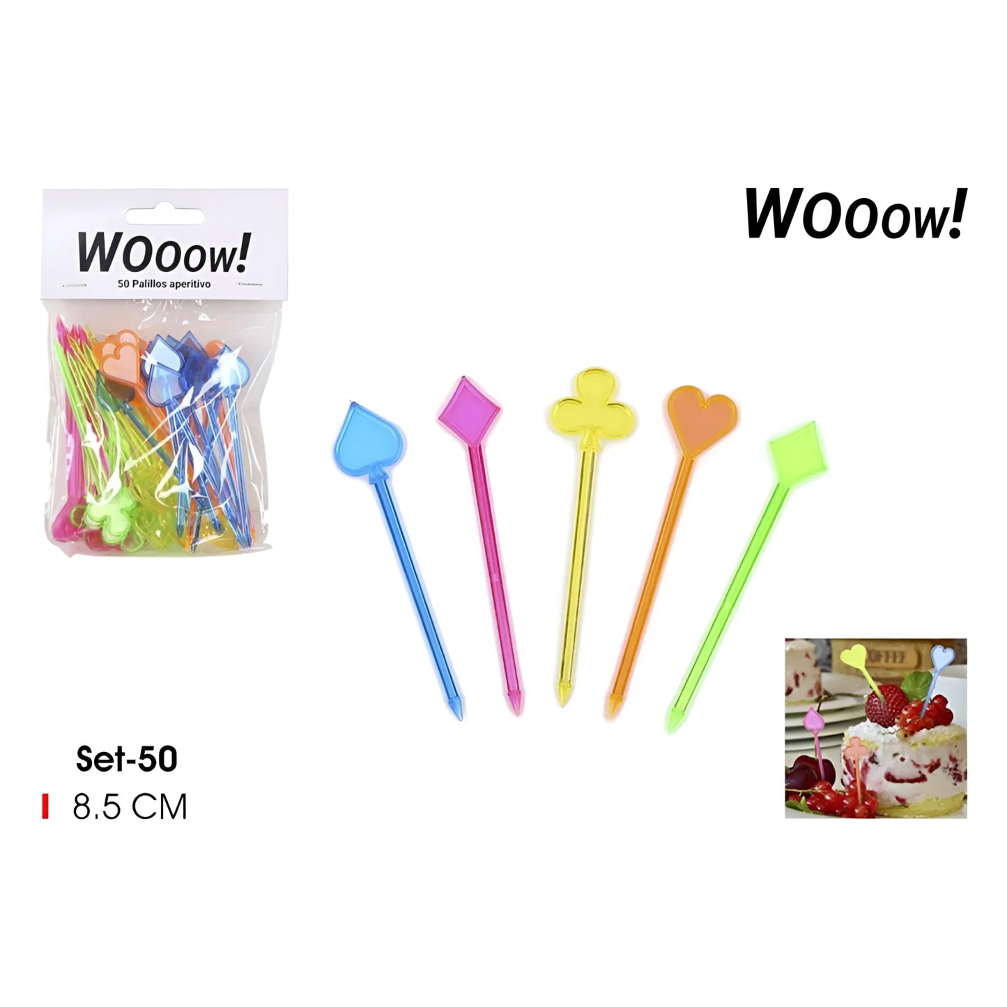 50x Cocktail sticks skewers food canapes party cakes snacks 8.5cm
