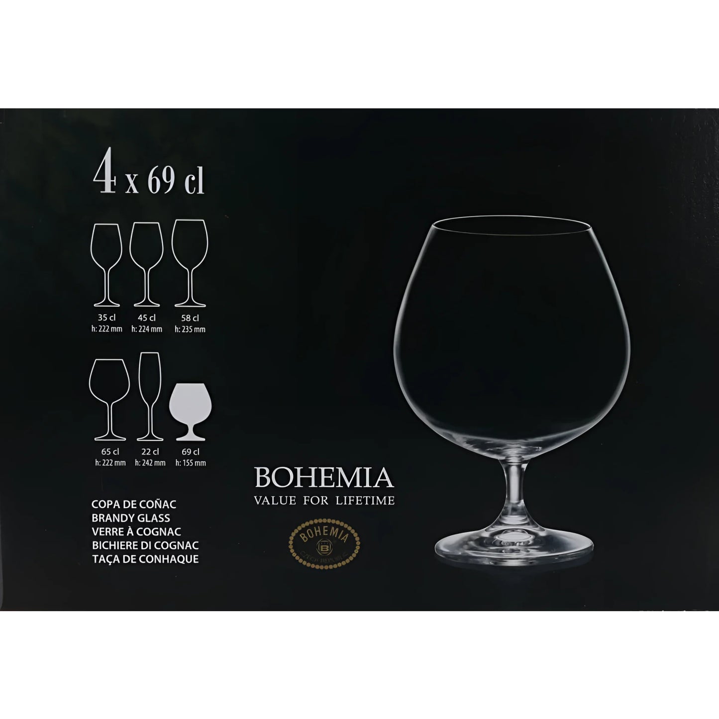 690ml Bohemia Crystal glasses brandy cocktail Gin Fishbowl CLARA