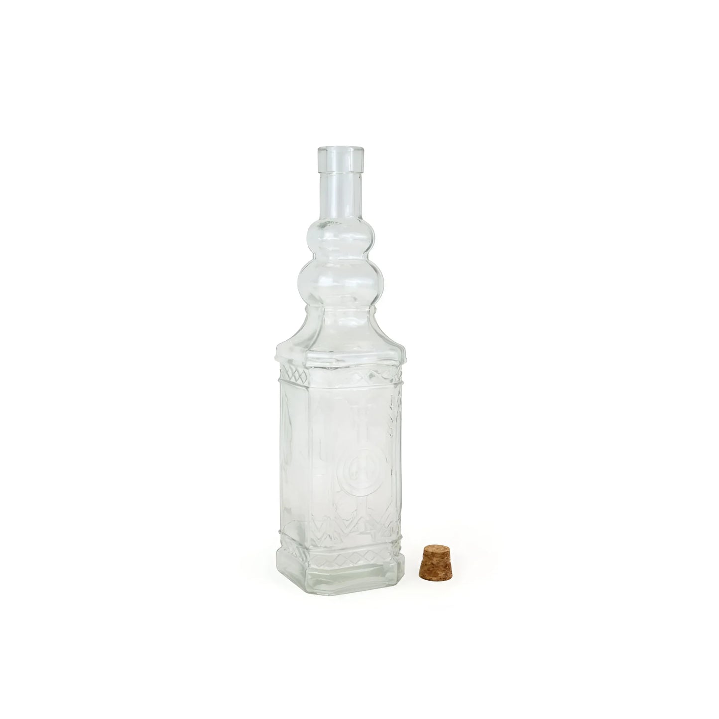 750ml Glass bottle La Mediterranea with cork Embossed design wine olive oil