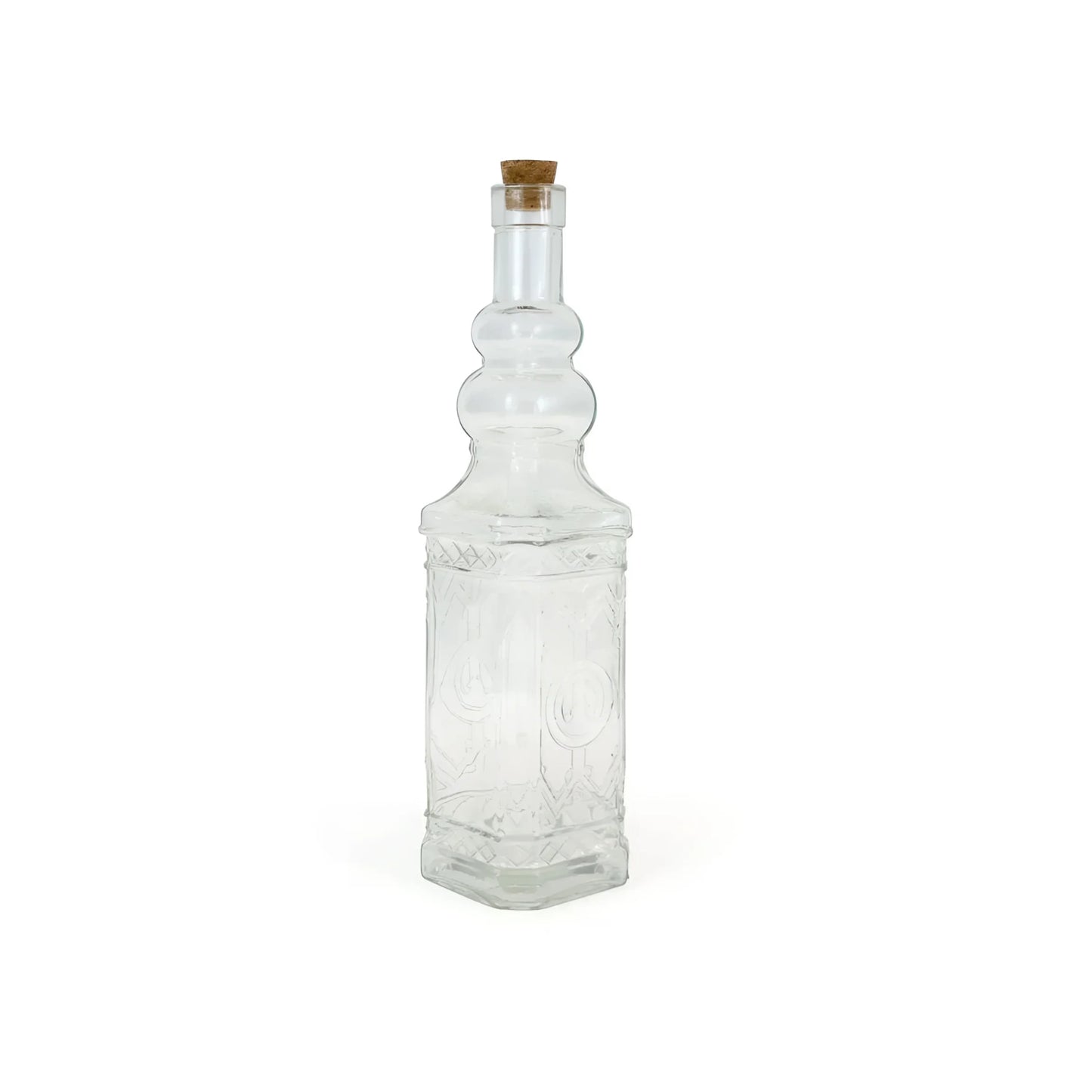 750ml Glass bottle La Mediterranea with cork Embossed design wine olive oil