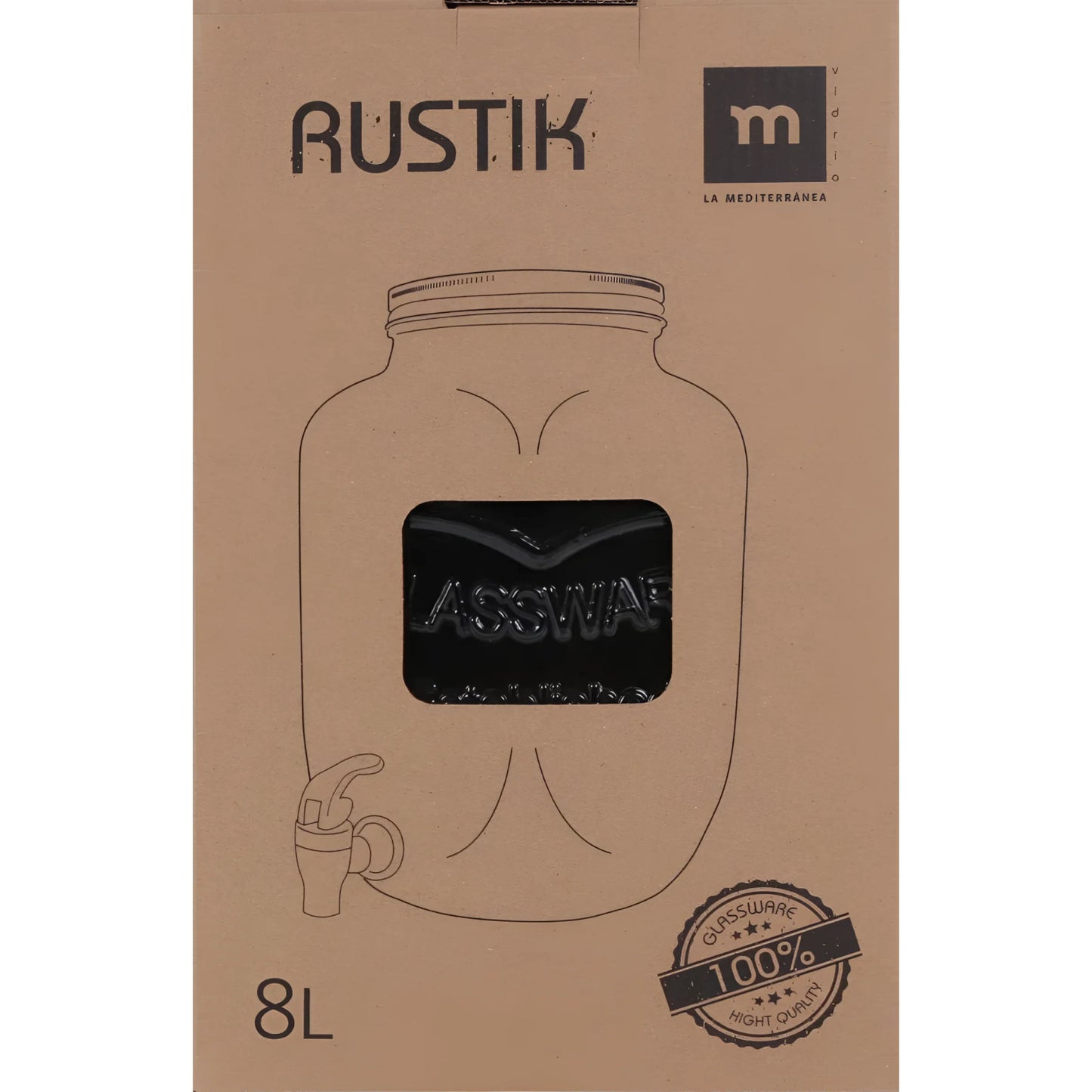 8L glass Drinks Dispenser Rustik