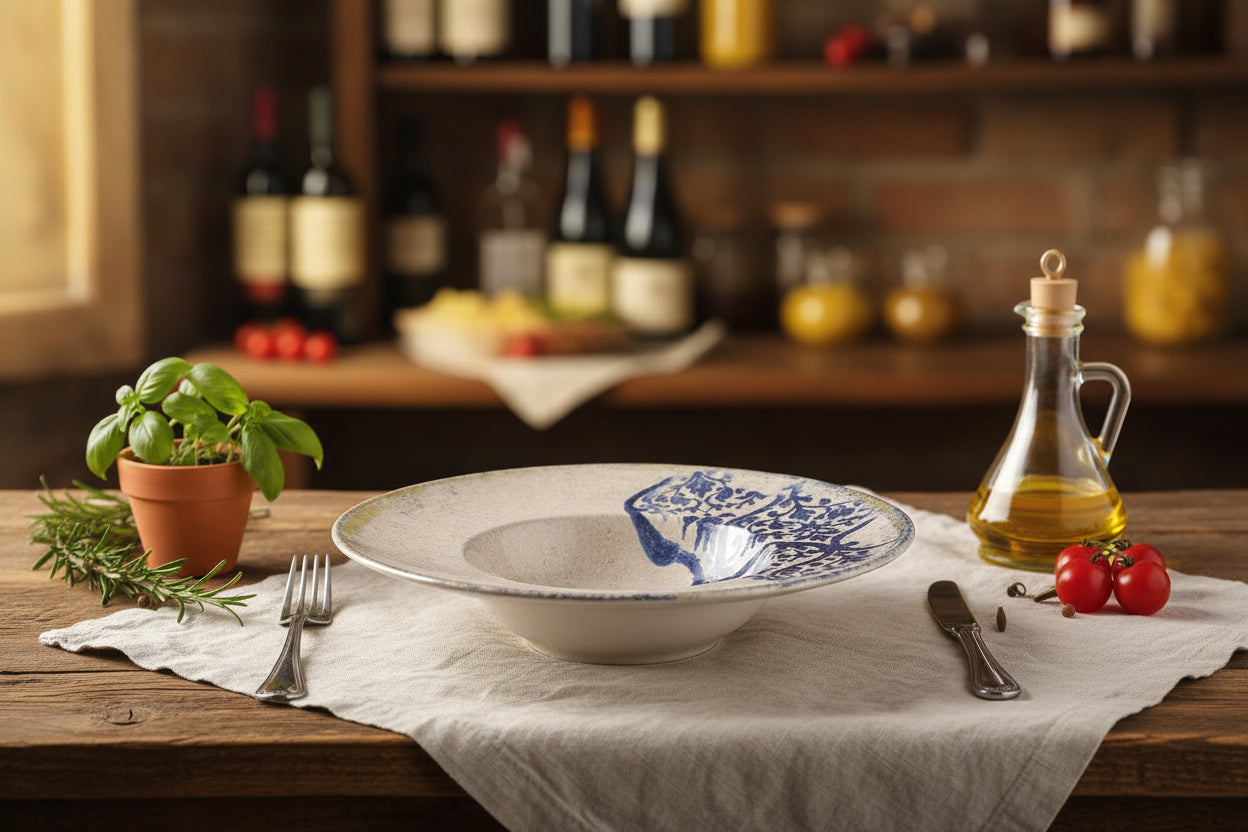 Rhombus Risotto plate pasta bowl 28cm Stoneware