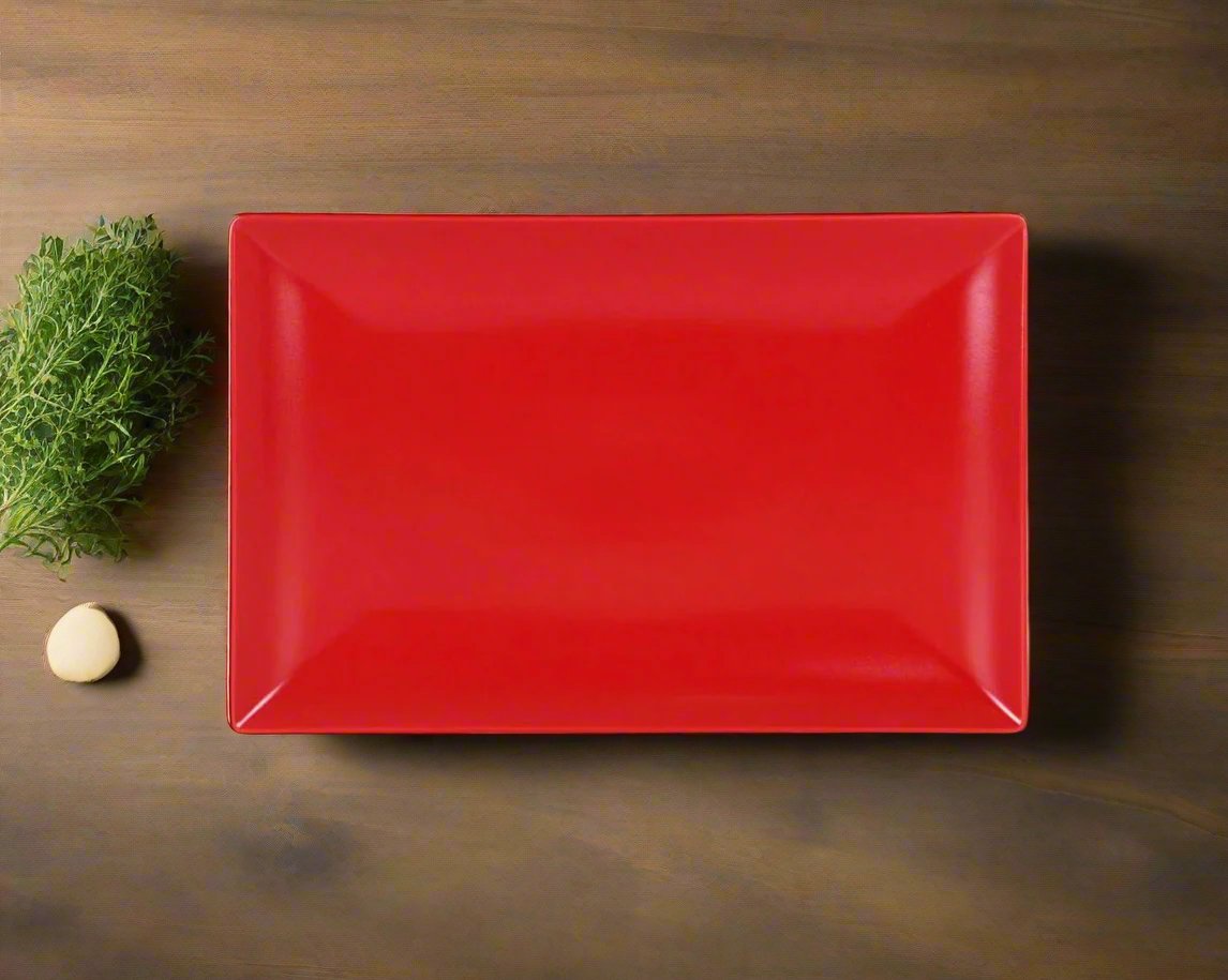 Vendome rectangular 30x20cm Dinner plate Red Stoneware