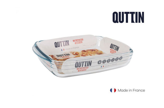 1.6L rectangular Glass Oven Baking Lasagne tin roasting tray dish Quttin