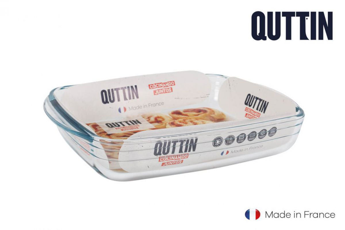 1.6L rectangular Glass Oven Baking Lasagne tin roasting tray dish Quttin