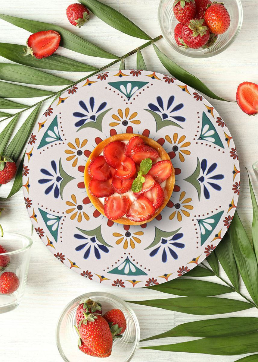 Coimbra 30x20cm rectangular Dinner plate Main course Relief Geometric Decoration Multi colour