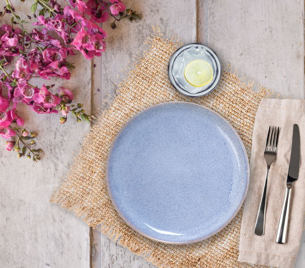 Macarella Blue 20cm Dessert Plate Irregular shape Stoneware
