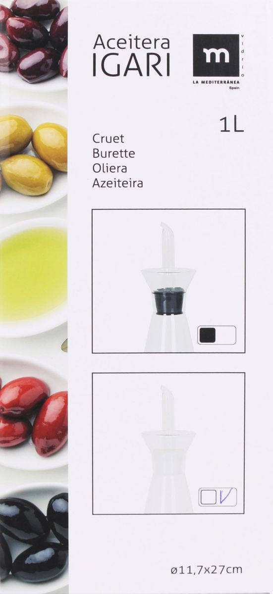 Igari 1000ml Olive Oil Dispenser Borosilicate glass bottle