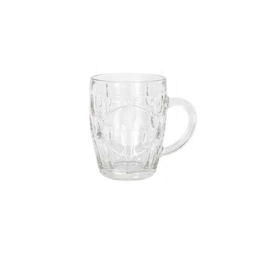 Dimpled Panelled pint Beer Tankard mug with handle 550ml