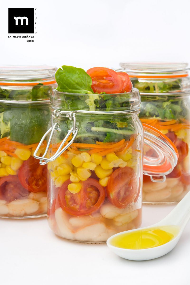 Clip Top Airtight Clear Glass Storage Spice Herb Jam Jars 250ml