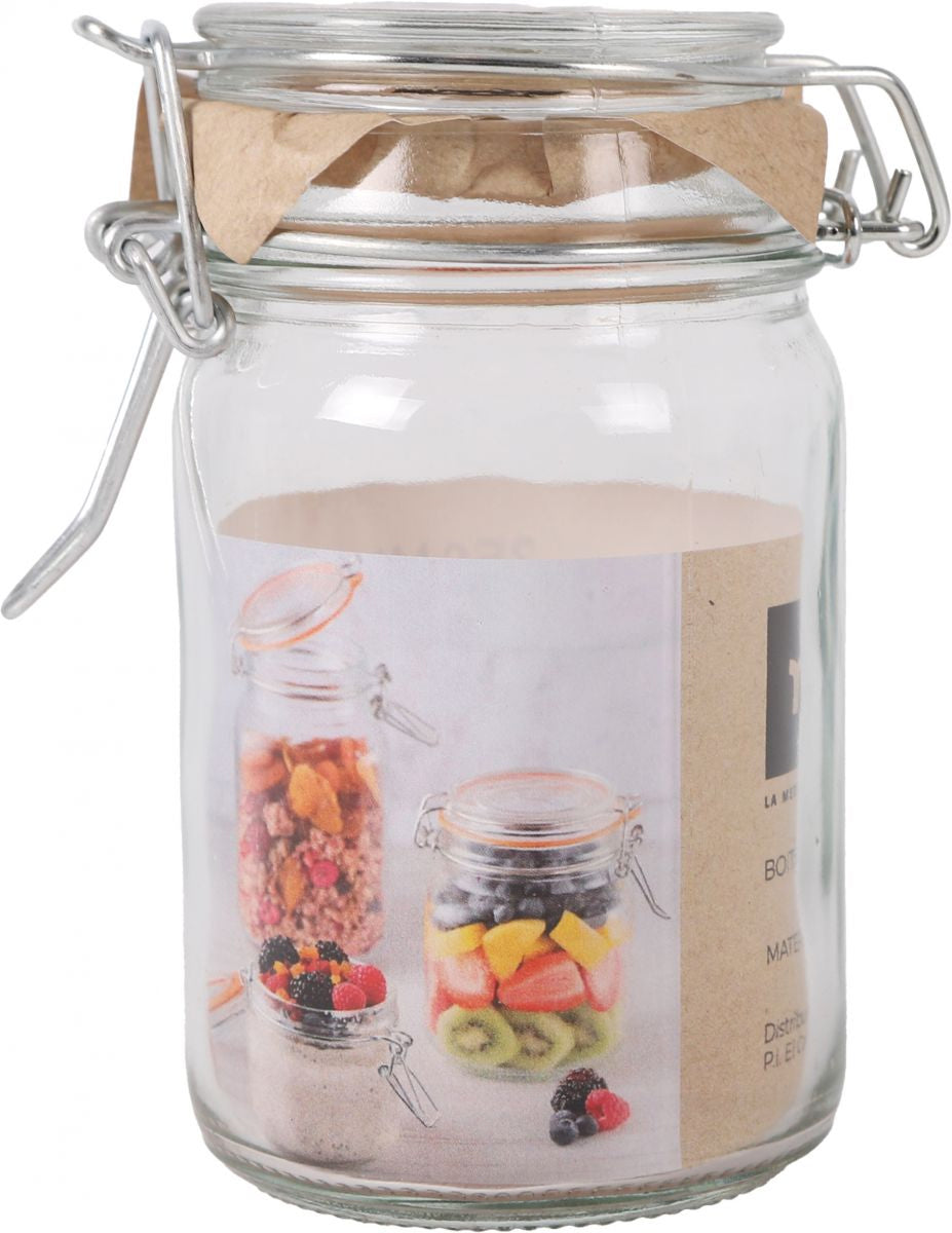 Clip Top Airtight Clear Glass Storage Spice Herb Jam Jars 250ml