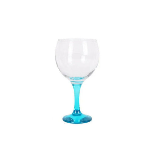 Gin and tonic cocktail balloon glasses 650ml Coloured Stem Blue