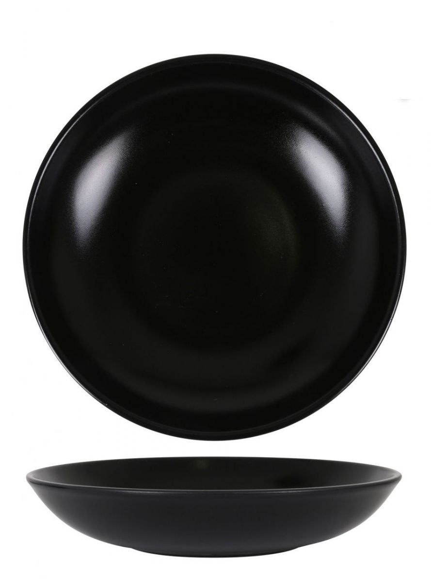Zenci Gourmet Black porcelain pasta soup salad bowl 23x4cm