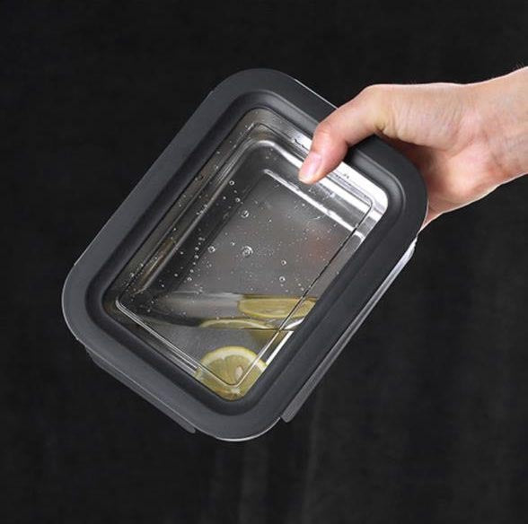 Food storage containers Microwave safe Stainless Steel Hermetic 600ml rectangular Quttin