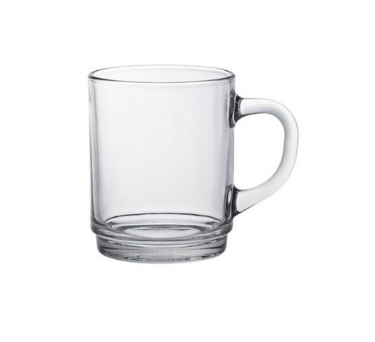 6x Duralex clear Stackable coffee tea mugs 260ml Versailles