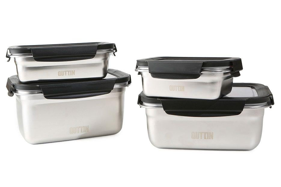 Food storage containers Microwave safe Stainless Steel Hermetic 600ml rectangular Quttin