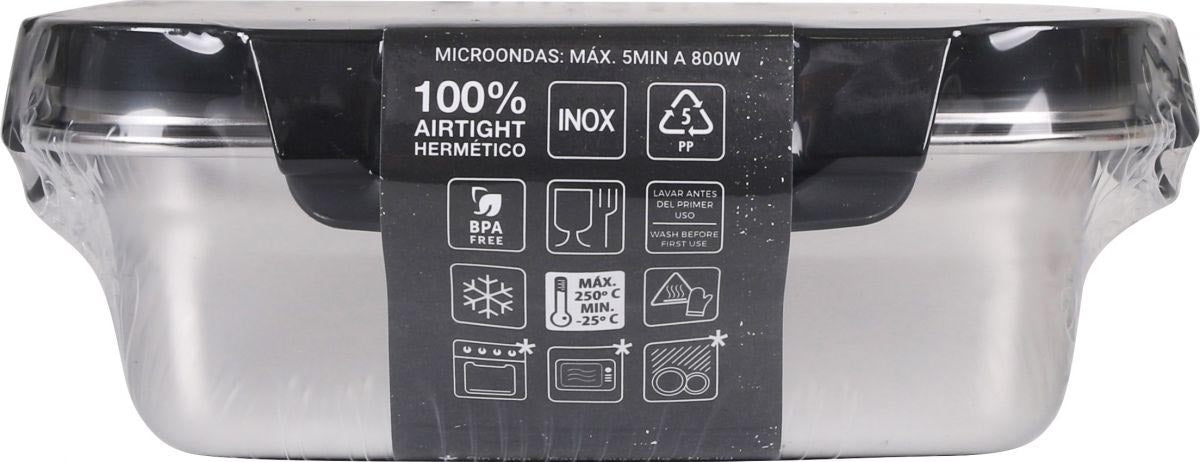 Food storage containers Microwave safe Stainless Steel Hermetic 600ml rectangular Quttin