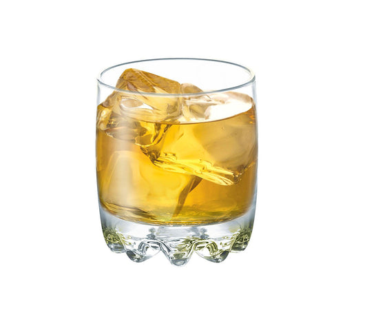 Adare 300ml whisky tumbler filled with amber liquid and ice cubes for elegant drinking