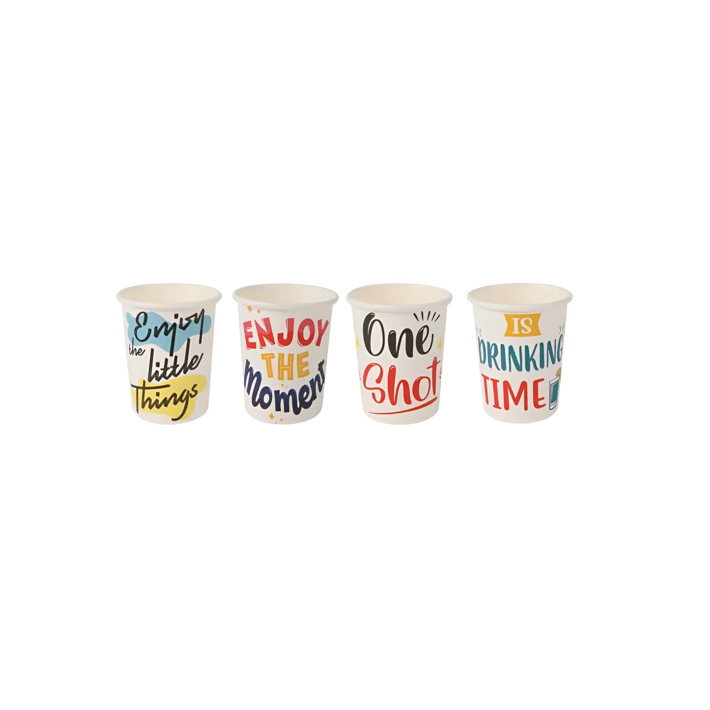 Algon 50ml disposable shot glasses party glasses Assort Messages Pack 40