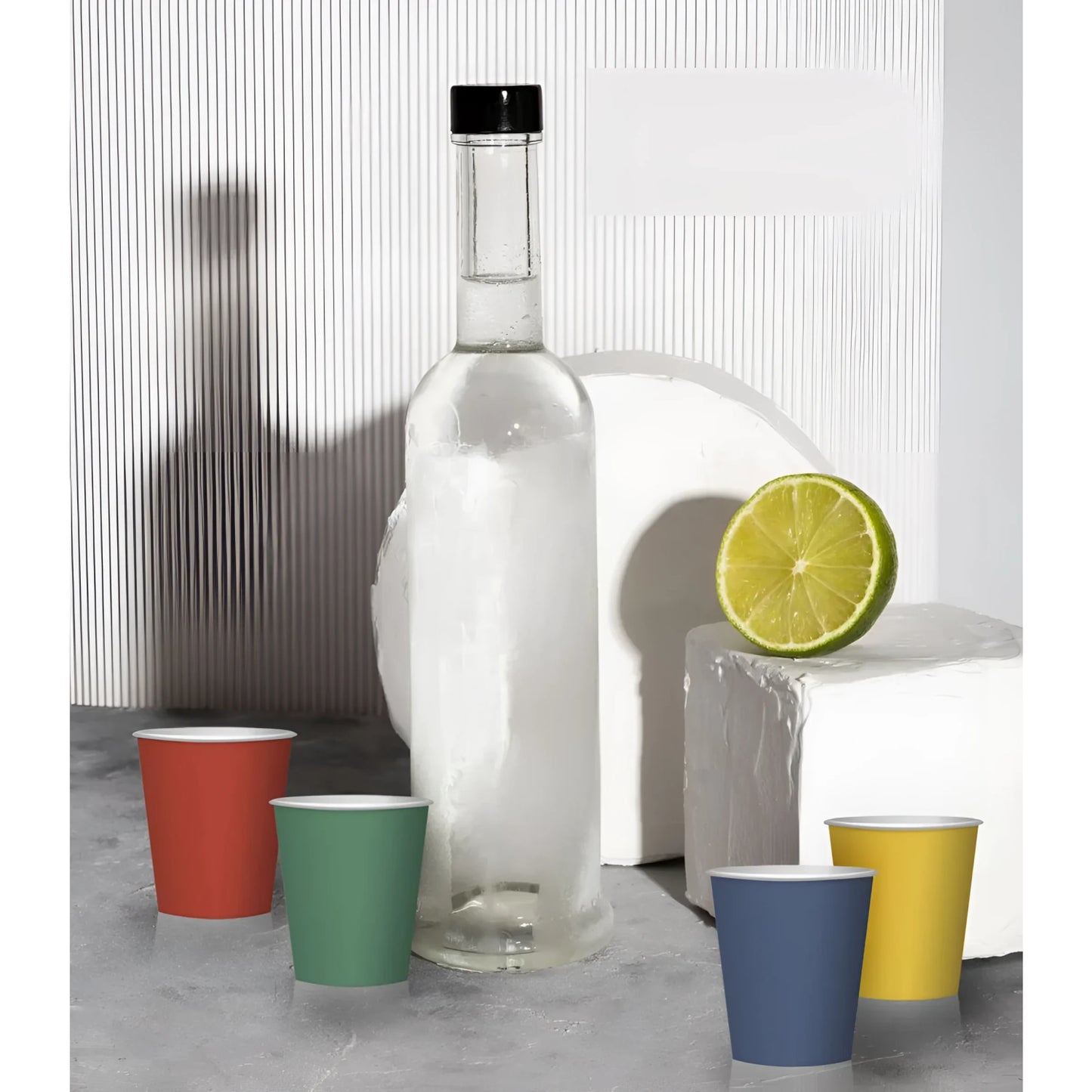 Algon 50ml disposable shot glasses party glasses Assorted colours Pack 80