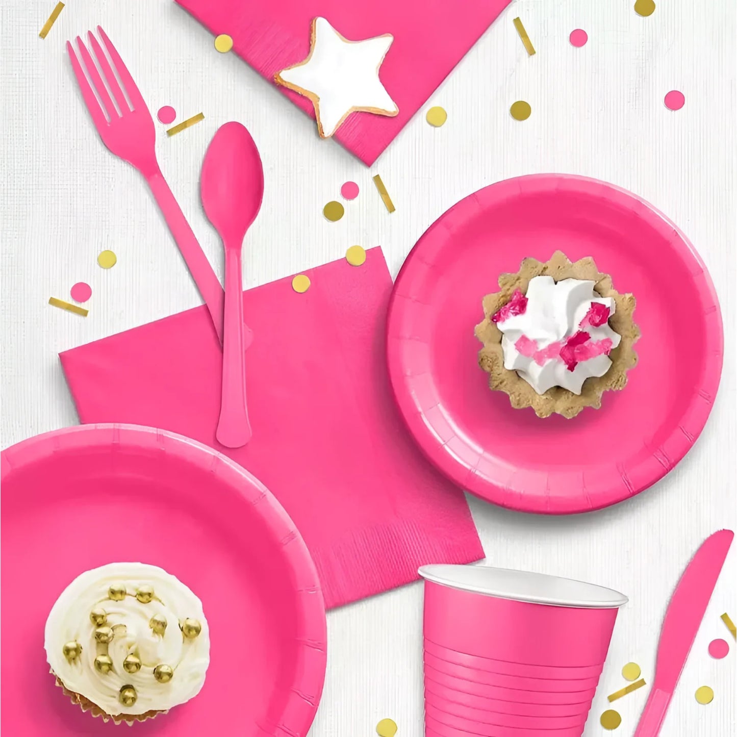 Algon Plates Disposable Biodegradable Fuchsia paper party take away Pack of 10