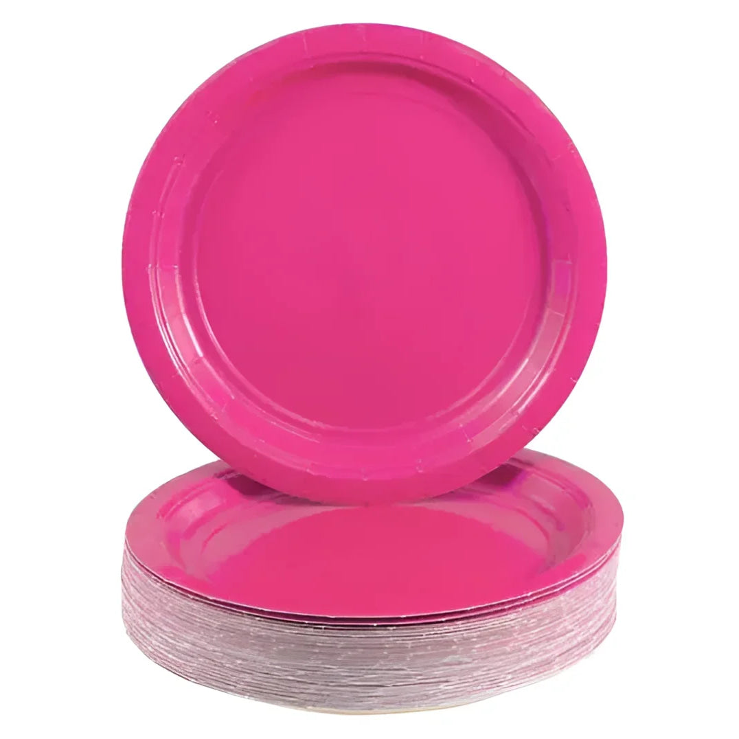 Algon Plates Disposable Biodegradable Fuchsia paper party take away Pack of 10