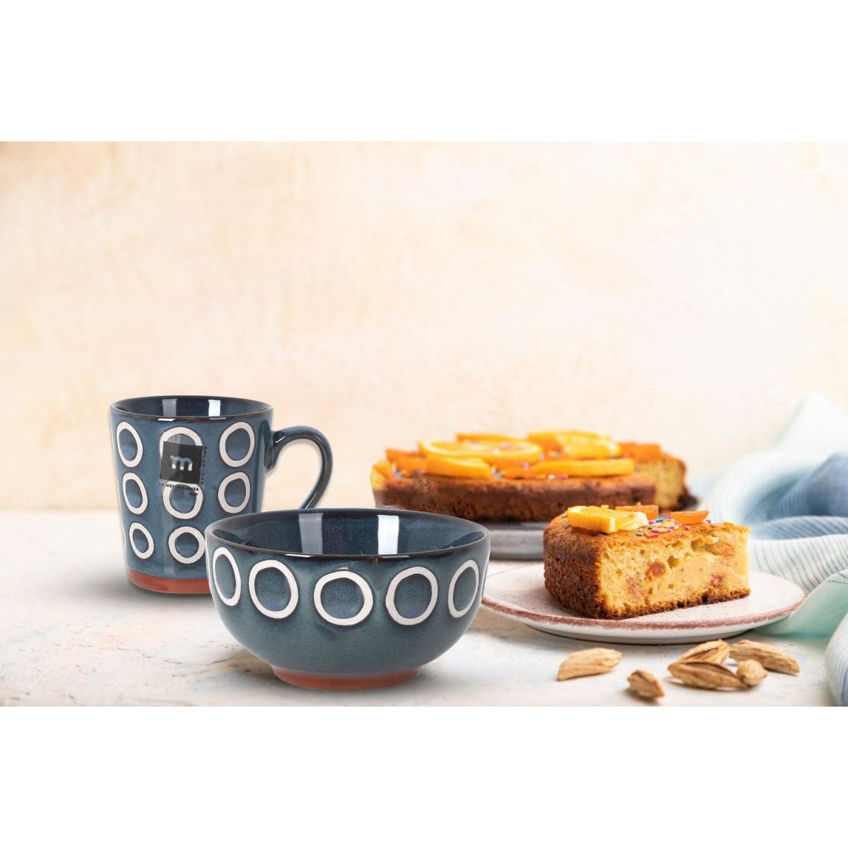 Almudena Blue Coffee Mug 330ml Stoneware