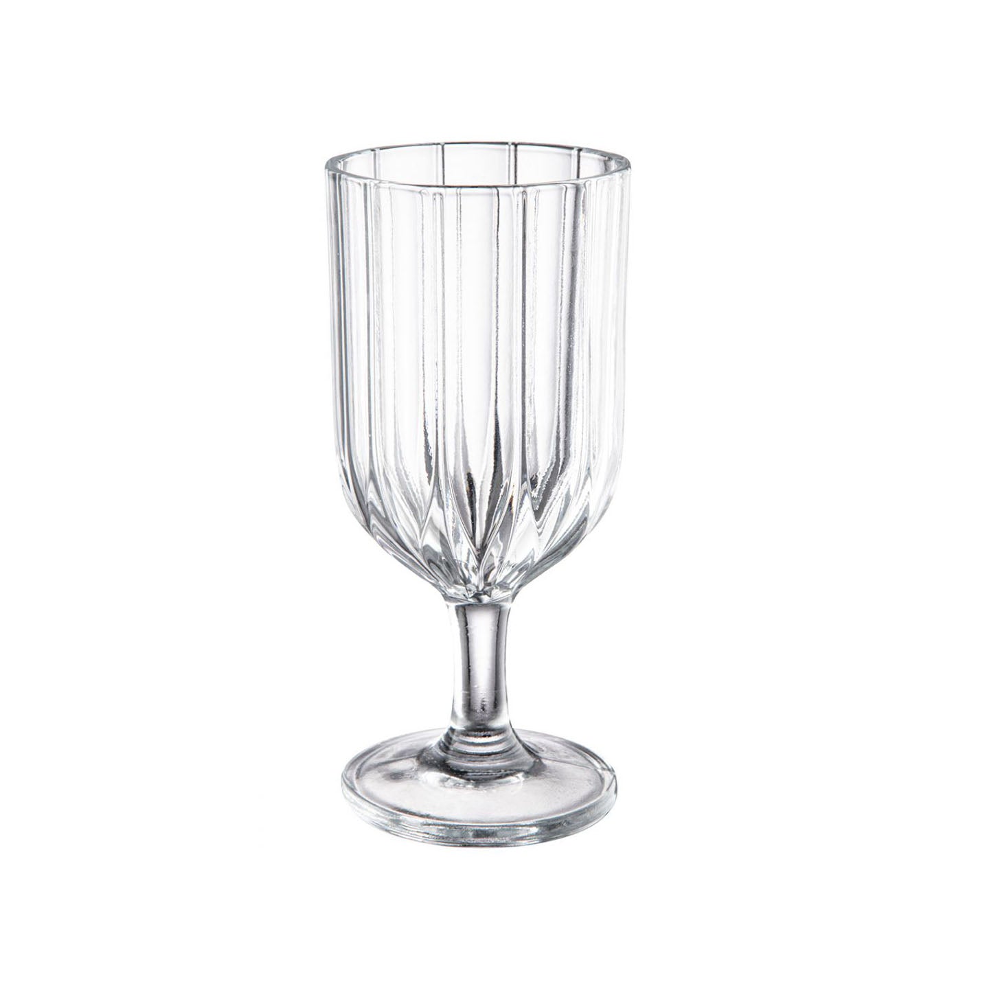 Ariza Clear 330ml wine glass with vertical fluted ridges and elegant design