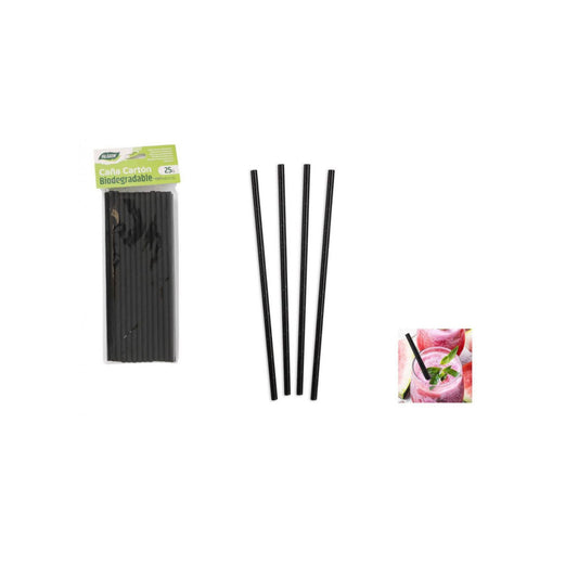 Black Straws Pack of 25 Algon