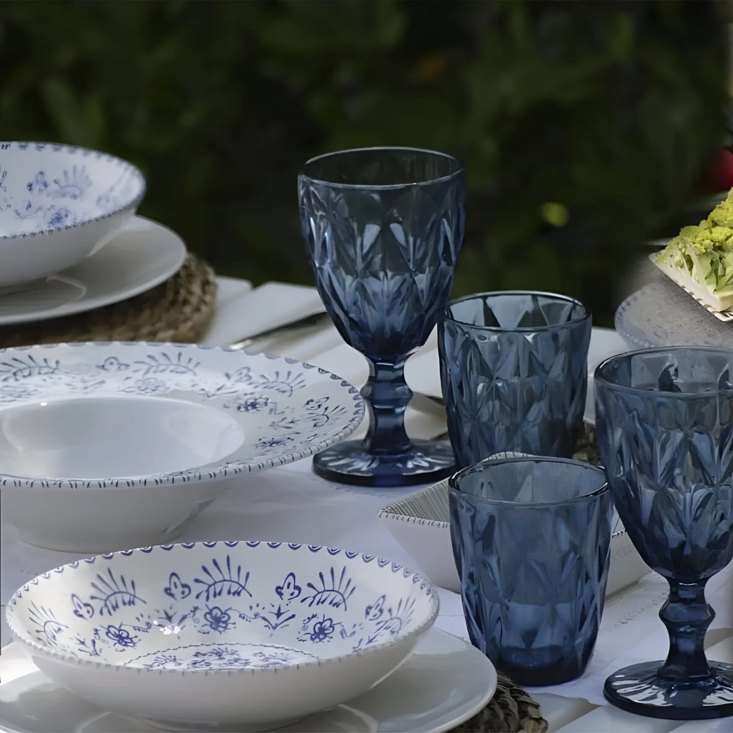 Blur 12 piece dinner set dinner service dinner plates + bowls + dessert