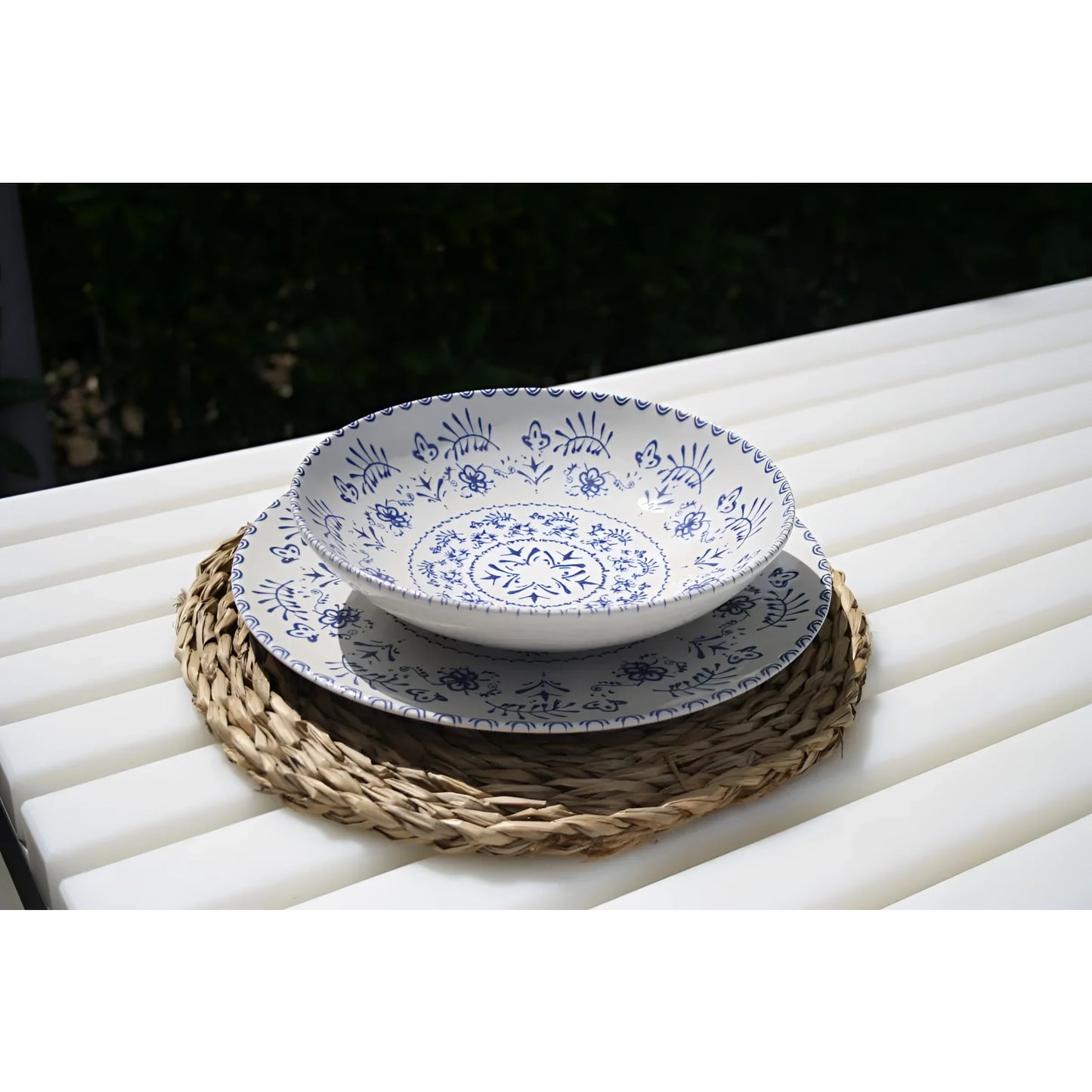 Blur 26cm dinner plates Embossed Stoneware La Mediterranea