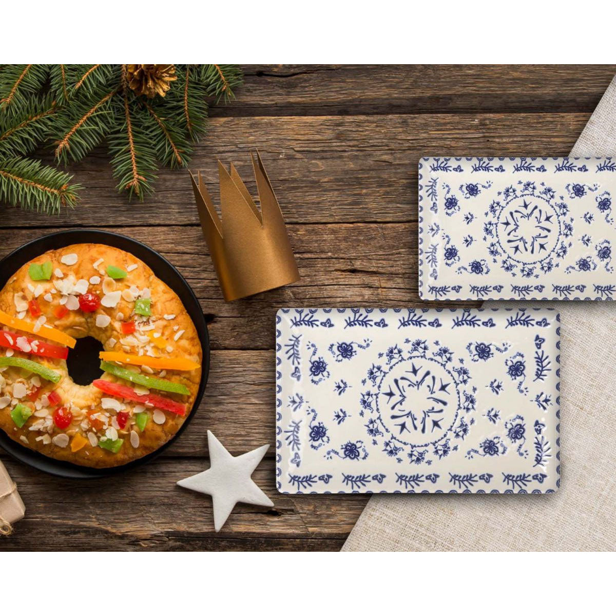 Blur rectangular 20x13cm dessert plates