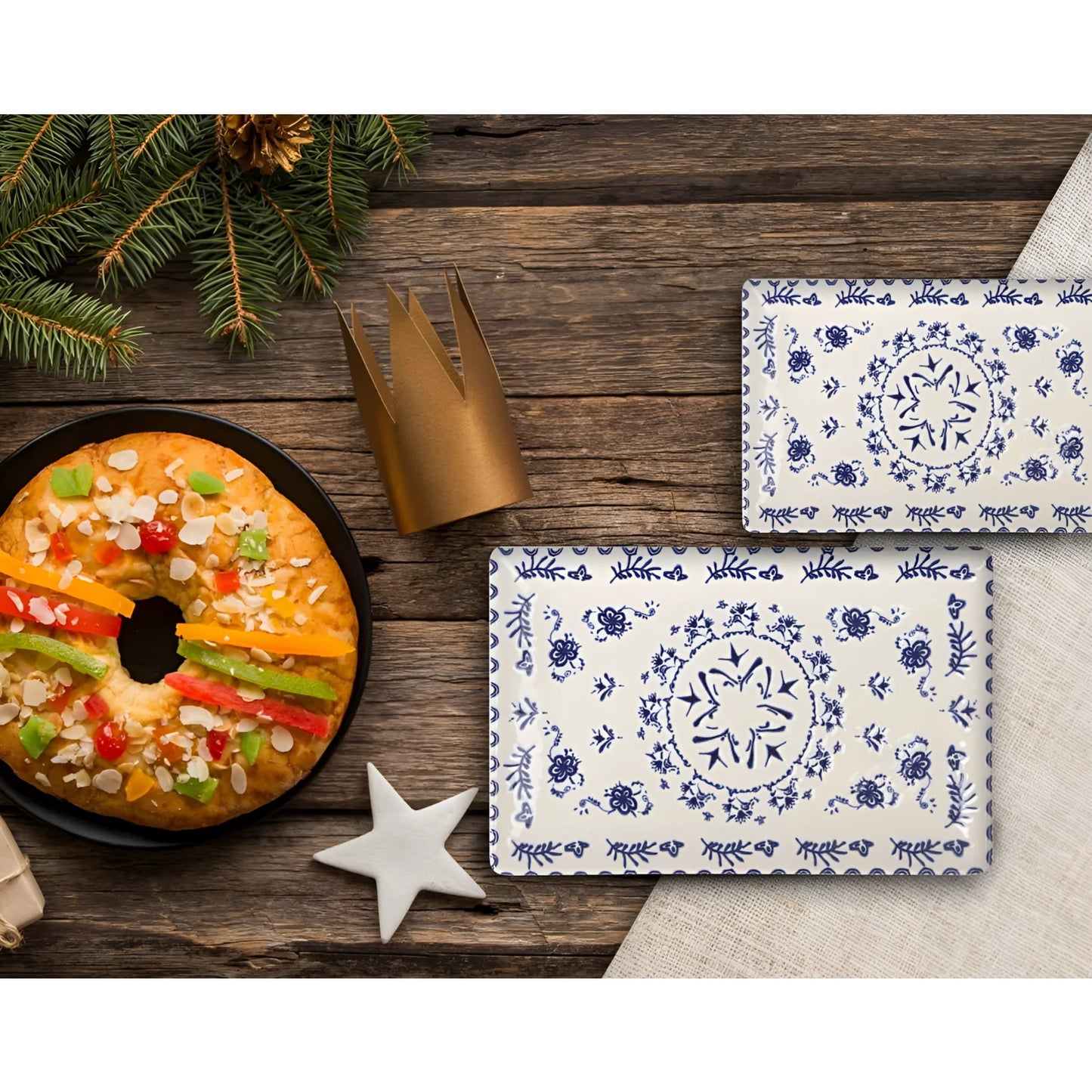 Blur rectangular 20x13cm dessert plates