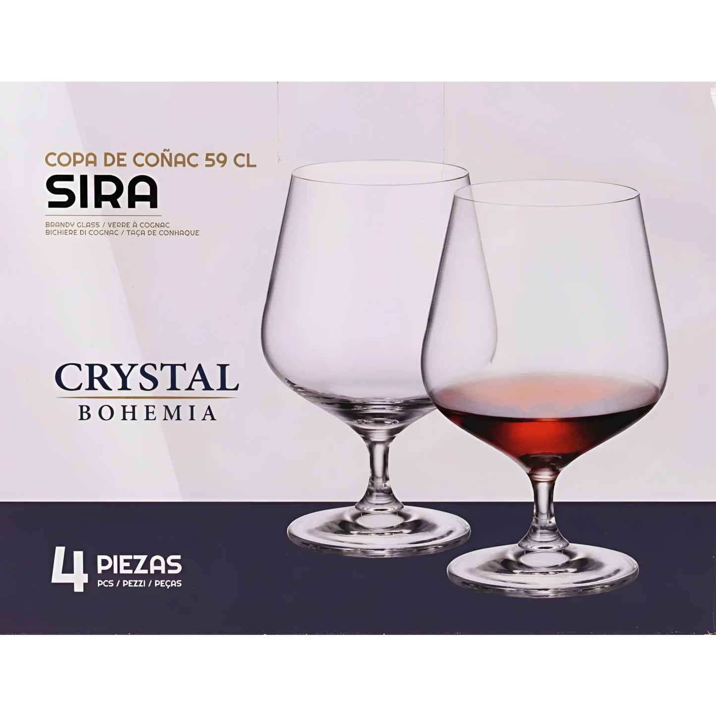 Bohemia Crystal Brandy cups glasses 590ml SIRA