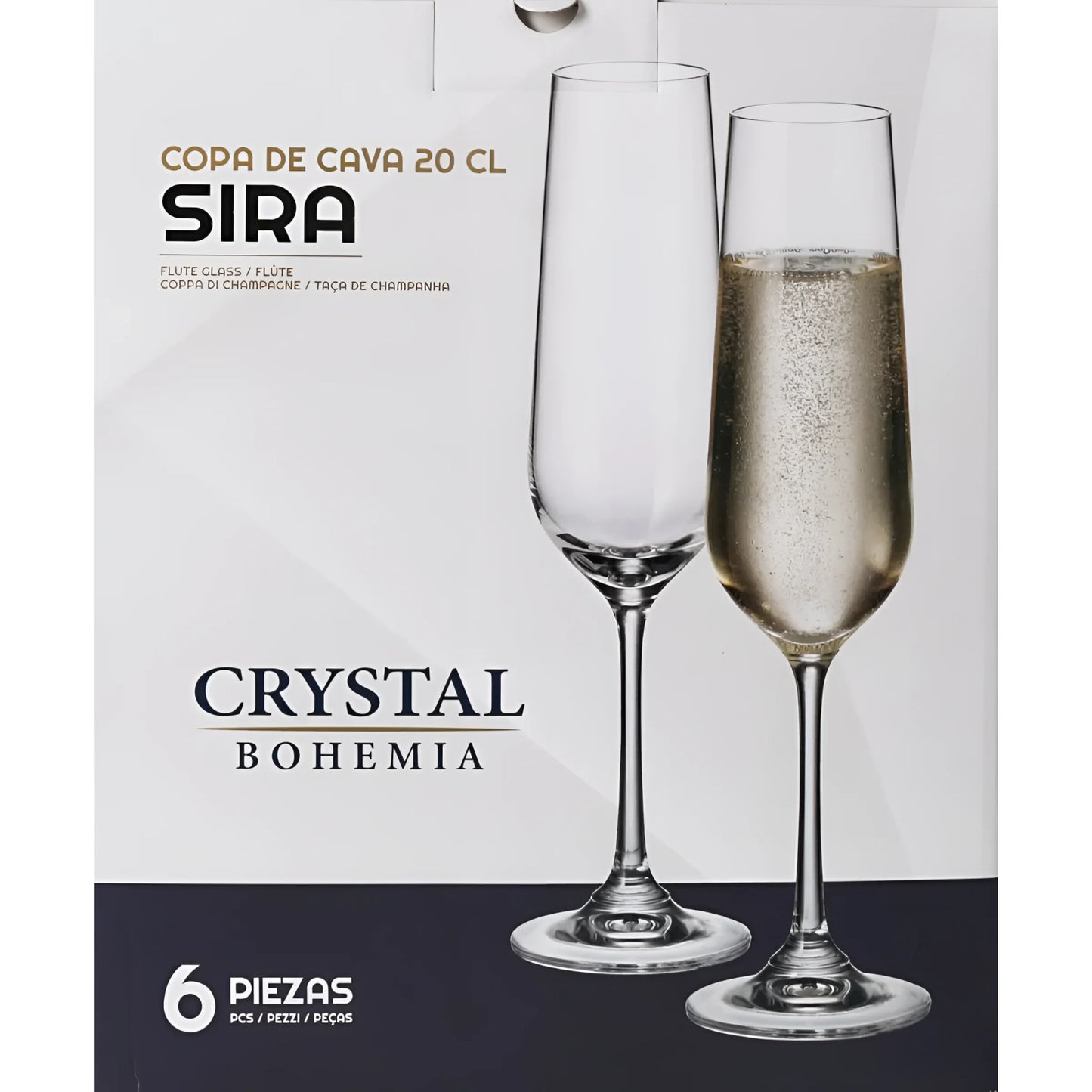 Bohemia Crystal champagne flutes prosecco glasses 200ml SIRA
