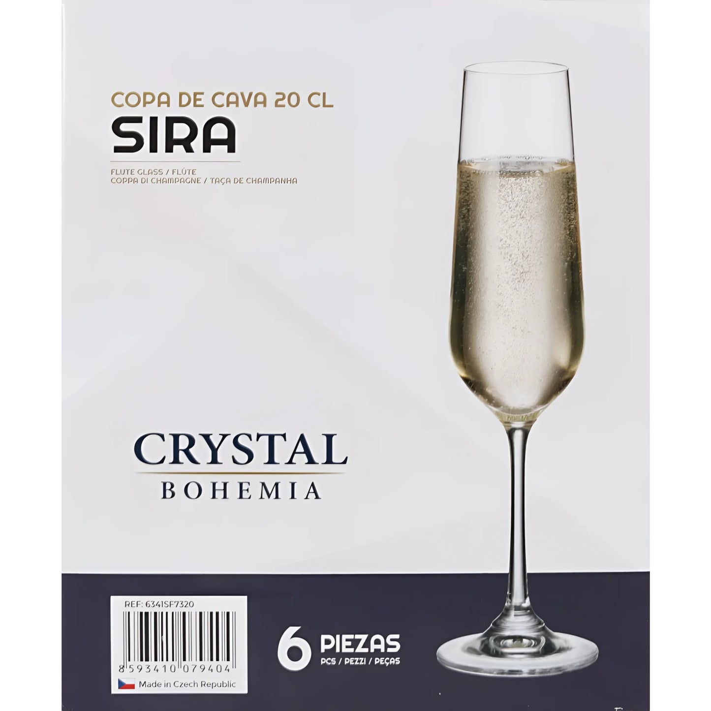 Bohemia Crystal champagne flutes prosecco glasses 200ml SIRA