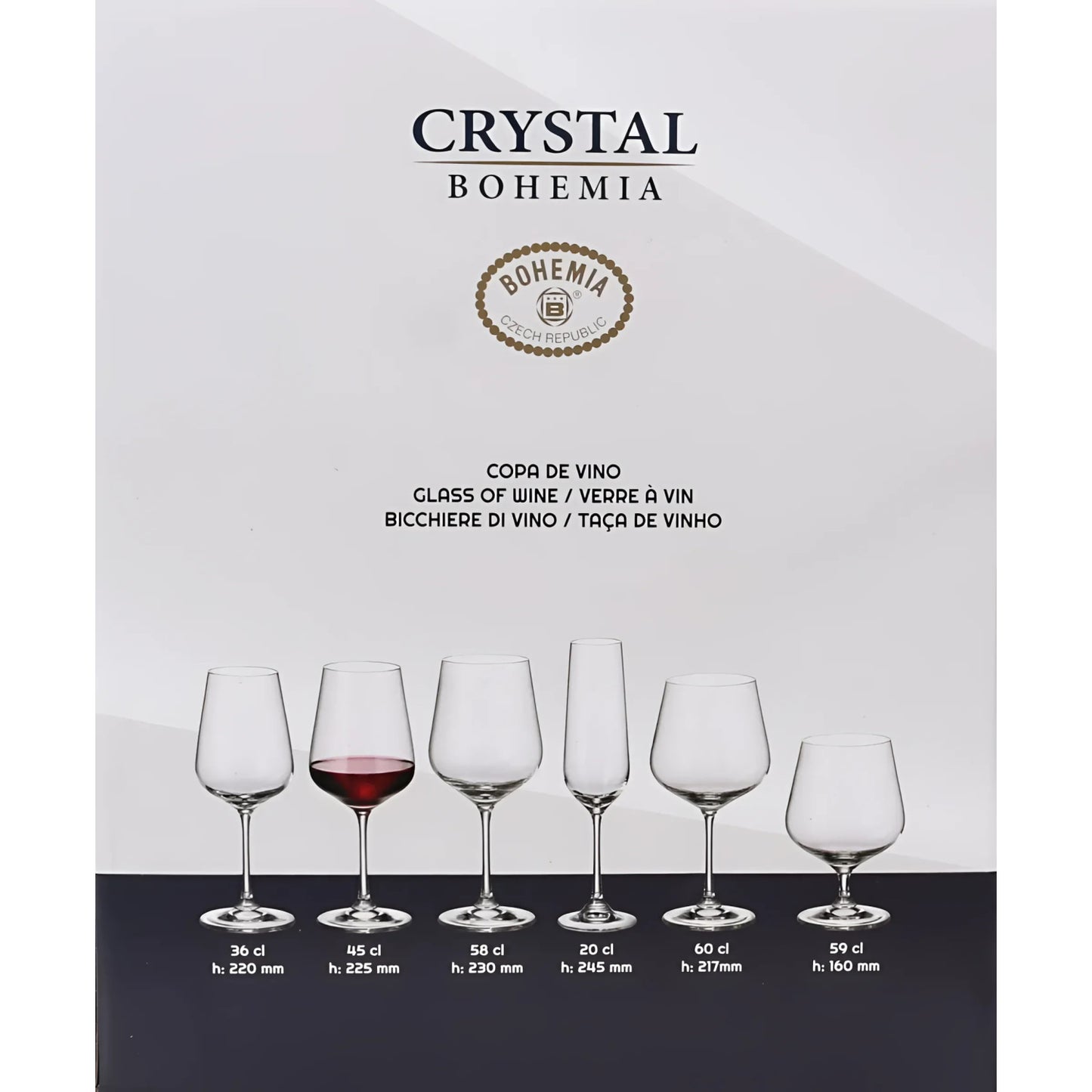 Bohemia Crystal Red white wine glasses 450ml SIRA