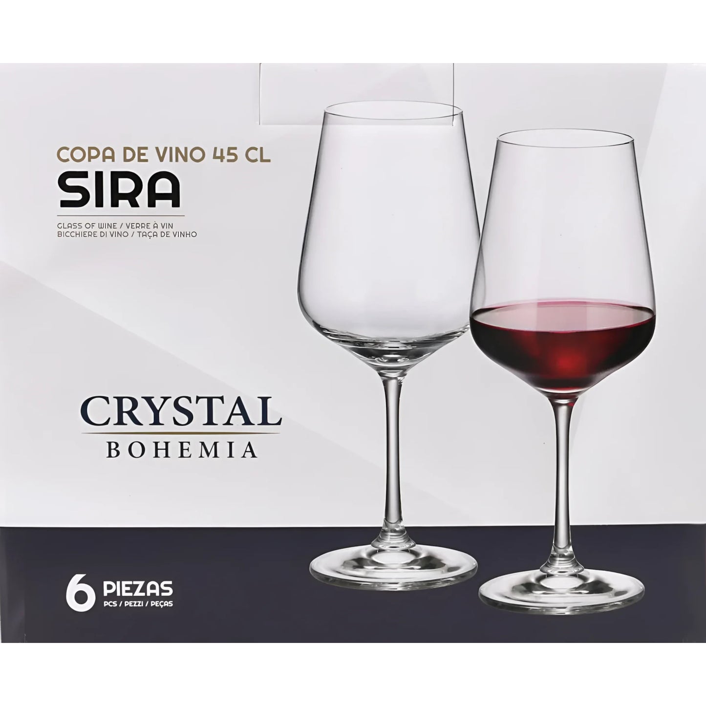 Bohemia Crystal Red white wine glasses 450ml SIRA