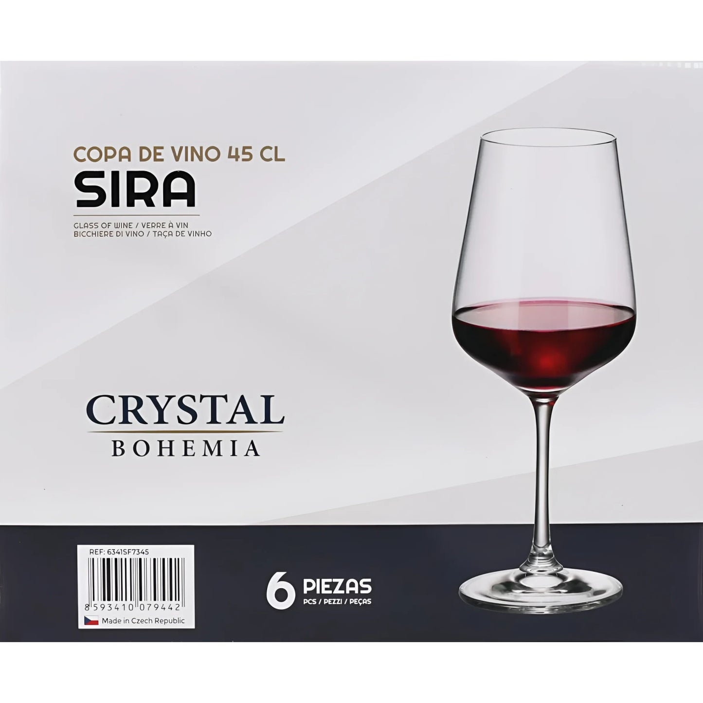 Bohemia Crystal Red white wine glasses 450ml SIRA
