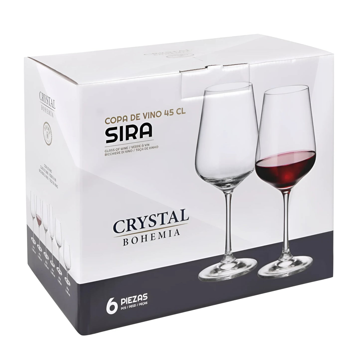 Bohemia Crystal Red white wine glasses 450ml SIRA