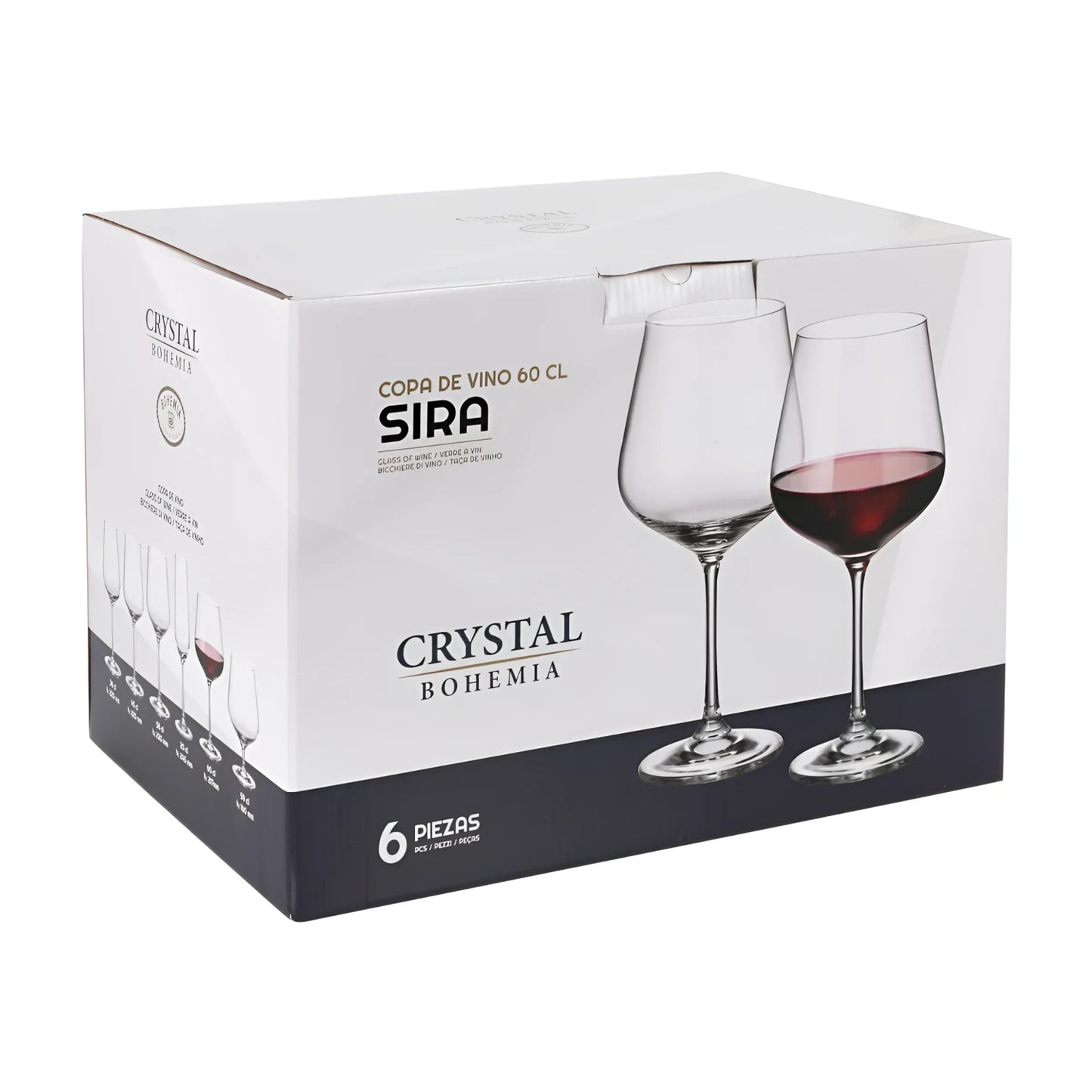 Bohemia Crystal Red white wine glasses 600ml SIRA