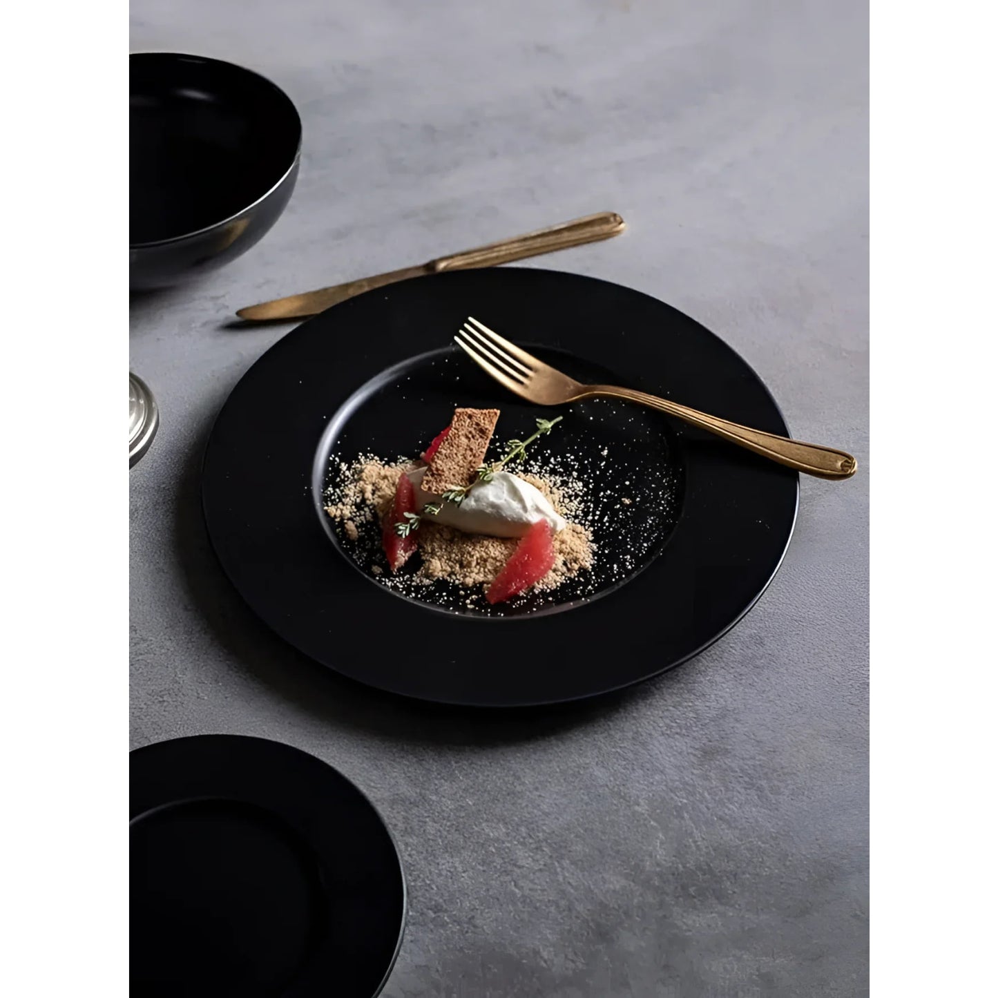 BONNA Notte NEAT black premium porcelain dinner plate 28cm